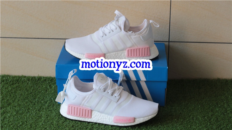 Real Boost Adidas NMD R1 White Pink GS